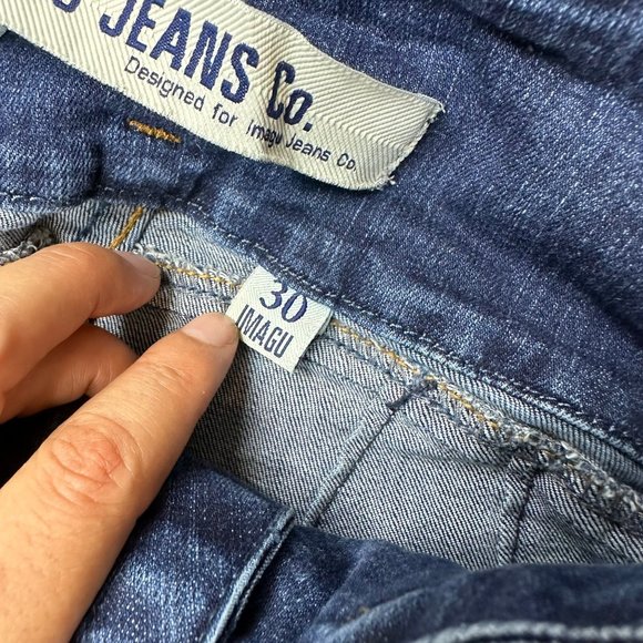 Womens Skinny Ripped Jeans Size 30 Blue Mid Rise Stretch Ankle Buttons - Picture 14 of 16